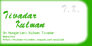 tivadar kulman business card